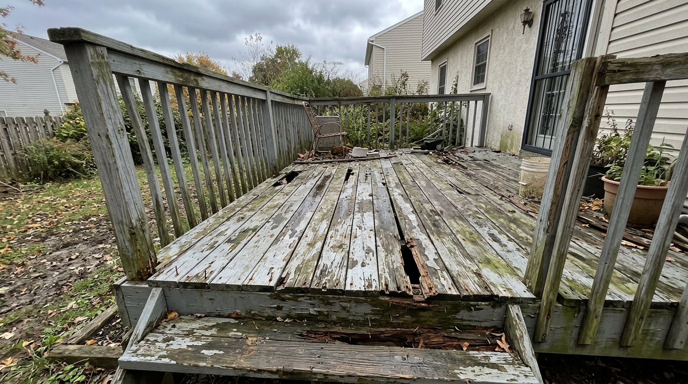 Before deck restoration